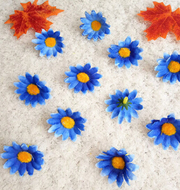 Lovely small real touch daisy silk flowers chrysanthemum sunflowers artificial flowers silk head flowers for patry decoration
