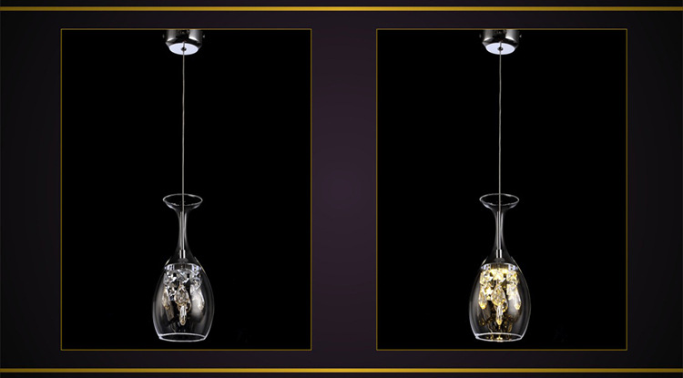 Crystal Modern Wine Glasses Bar Chandelier Ceiling Light Pendant Lamp LED Lighting Hanging Lamp Dining Living Room Fixture ing