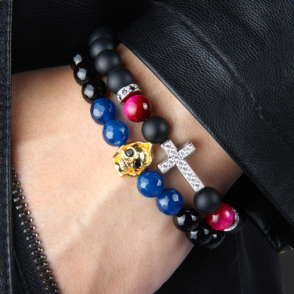 1PCS Religious Totem Jewelry 8mm Matte Onyx & Colors Tiger Eye Stone Beads With Clear Cz Royal Cross Jesus Bracelets For Party, Golden;silver
1PCS Religious Totem Jewelry 8mm Matte Onyx & Colors Tiger Eye Stone Beads With Clear Cz Royal Cross Jesus Bracelets For Party, Golden;silver