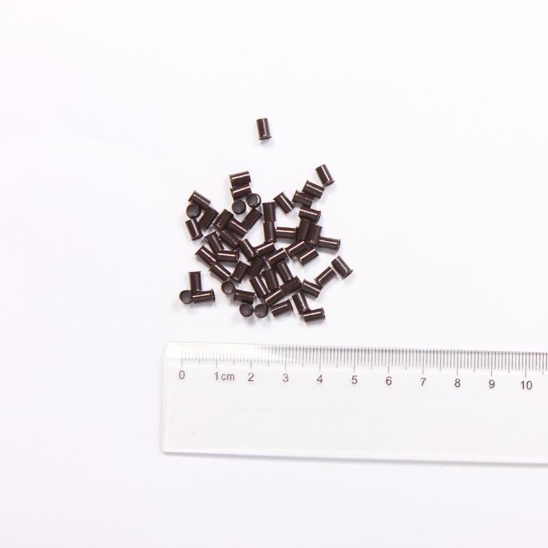 1000pcs 3430 6mm 35mm flare Euro Lock copper tubes Micro Rings links beads for stick I tip hair extensions 3 dark brown2252629