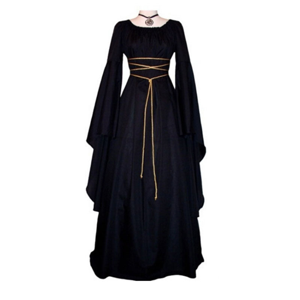 Medieval Women's Solid Vintage Victorian Gothic Dress Renaissance Maiden Dresses Retro Long Gown Cosplay Costume For Halloween, Black
Medieval Women's Solid Vintage Victorian Gothic Dress Renaissance Maiden Dresses Retro Long Gown Cosplay Costume For Halloween, Black