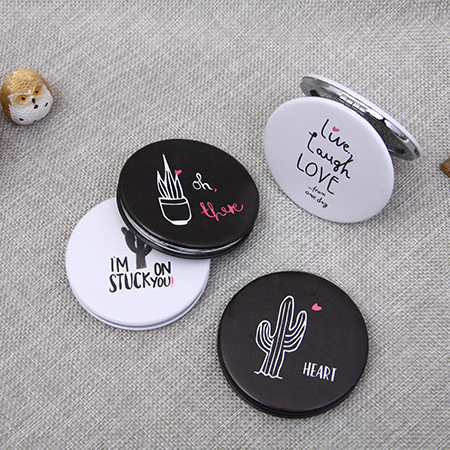 Creative ladies makeup mirror portable folding gift mirror free double sided mirror circle small beauty tool