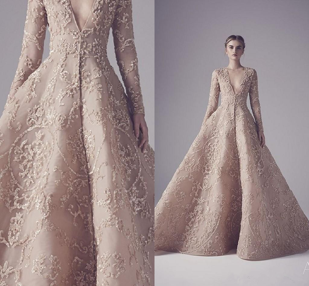 ashi studio prom dresses long sleeve muslim luxury beads evening dress lace appliqued custom made african party dress