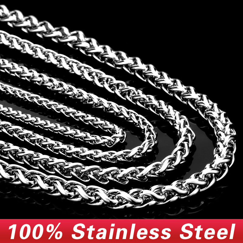 3mm/4mm Width 316L Stainless Steel Cool Men Boy Girl Spiga Plait Necklace Chain Trendy Rock Style Silver Color ( 18-26 Inch ) Popcorn chain
3mm/4mm Width 316L Stainless Steel Cool Men Boy Girl Spiga Plait Necklace Chain Trendy Rock Style Silver Color ( 18-26 Inch ) Popcorn chain