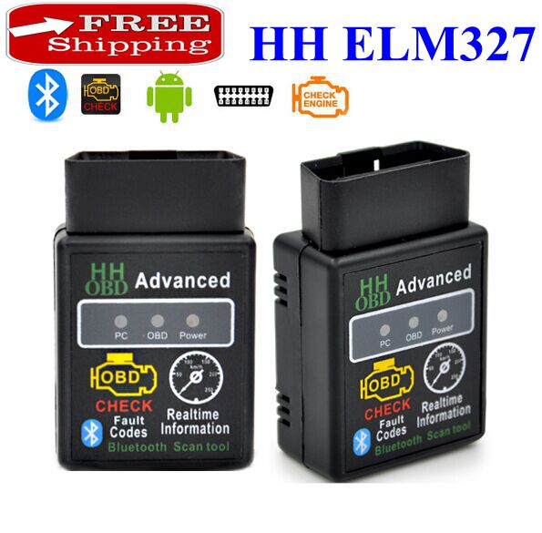 Free Shipping!V2.1 Mini Bluetooth ELM327 OBD HH OBDII Car Diagnostic Scanner 3231Chip Works on Android/Symbian/Windows HH ELM327 Scanner