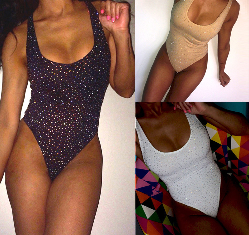 Sexy Women Full Drilling Swimwear One Piece Swimsuit Monokini Push Up Padded Bikini Bathing set Black
Sexy Women Full Drilling Swimwear One Piece Swimsuit Monokini Push Up Padded Bikini Bathing set Black