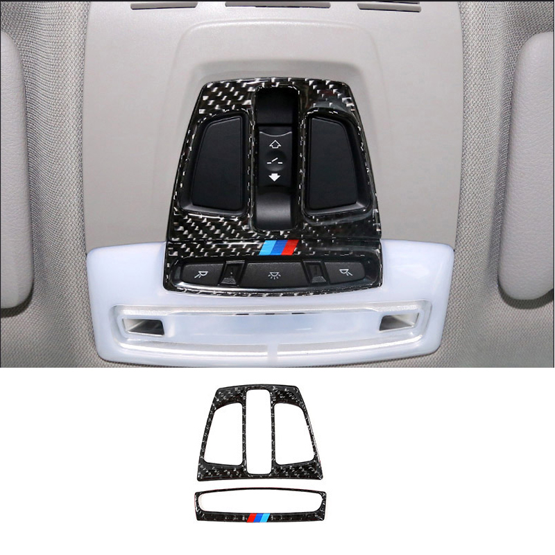 

Carbon Fiber Car Interior Front Reading Light Lamp Frame Cover Trim For BMW 1 2 3 4 Series 3GT X1 X5 X6 F20 F30 F31 F32 F34 F36 Car-Styling