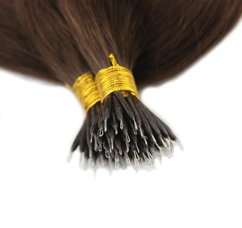 Hot selling high quality cheap price Nano Ring Hair Extensions #4 Virgin Brazilian Human remy Hair