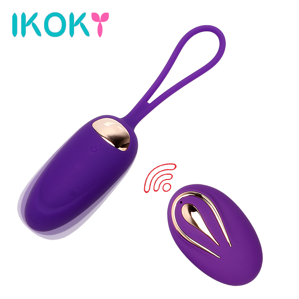 IKOKY Vibrating Egg USB Rechargeable Vibrator Sex Toys for Women G-spot Clitoris Stimulator Waterproof Wireless Remote Control S921
