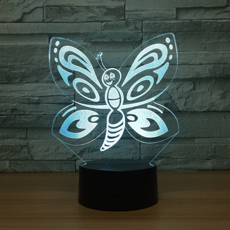 Butterfly 3D lamp Led Night Light Lamp LED desk table nightlight Colorful USB LED Acrylic lamp