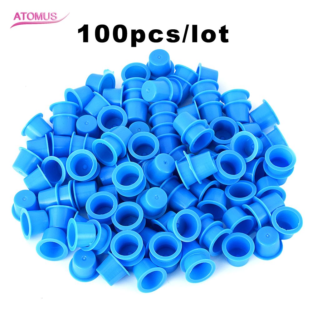 100pcs Medium Size Tattoo Ink Cups Caps Clear Blue Plastic Pigment Holder For Tattoo Needle Kit Set Supply
100pcs Medium Size Tattoo Ink Cups Caps Clear Blue Plastic Pigment Holder For Tattoo Needle Kit Set Supply