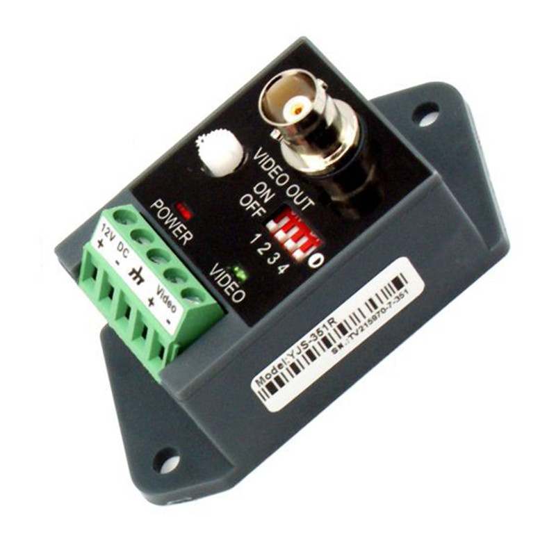 1 Video Balun Transmitter Receiver Active Power Video Balun Support 2400 Meters CCTV HDTVI HDCVI AHD-HD Active Balun