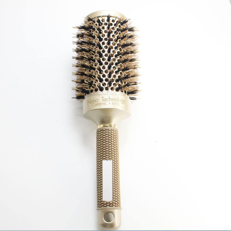 Nano Ionic Boar Bristle Hair Brush Salon Comb Barrel Blow Dry Hair Round Brush In 4 Sizes Professional Salon Styling Tools B-087