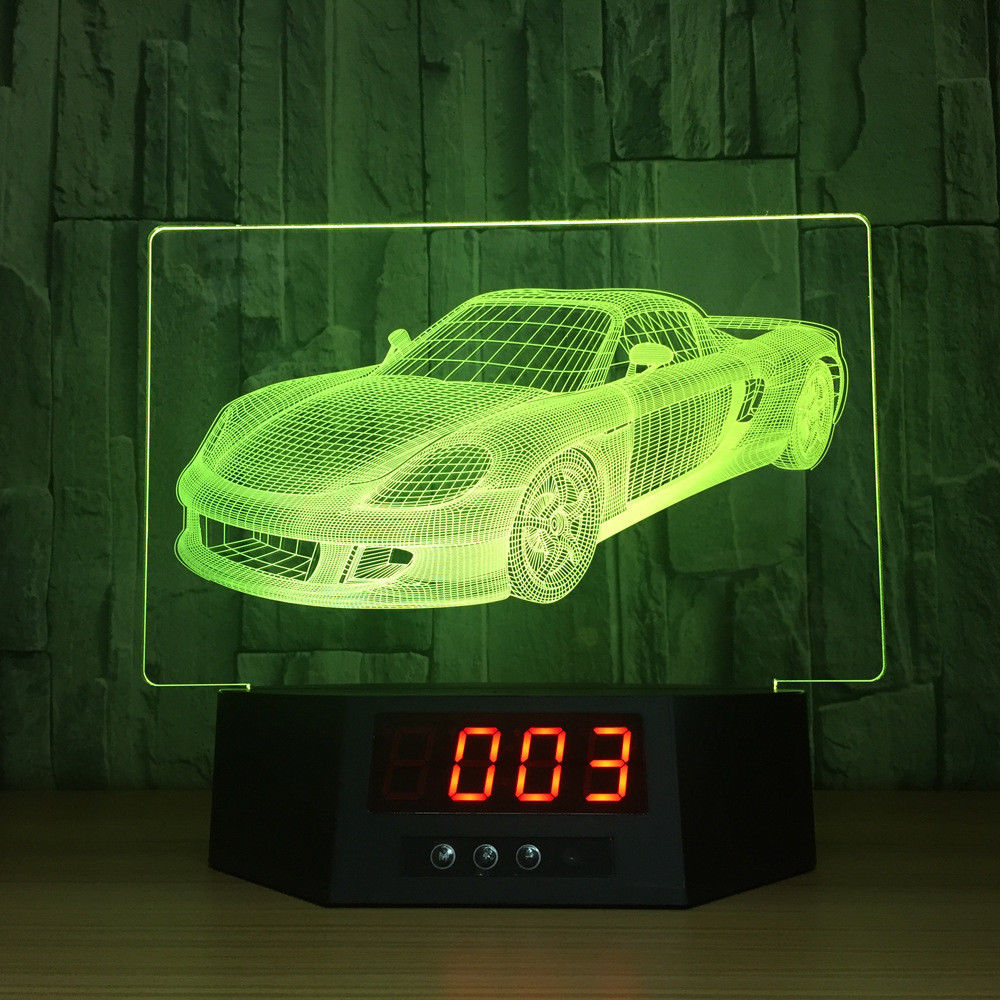 Sports Car Models 3D Illusion Night Lights LED 7 Color Change Desk Lamp Decor #R21