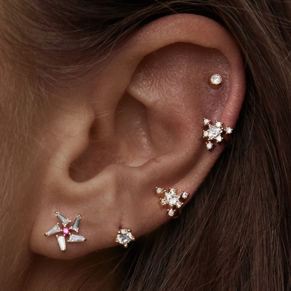 925 sterling silver triangle cz cuff earring no piercing diamond cuff for women girl gift sparking bling CZ cluster new design earrings