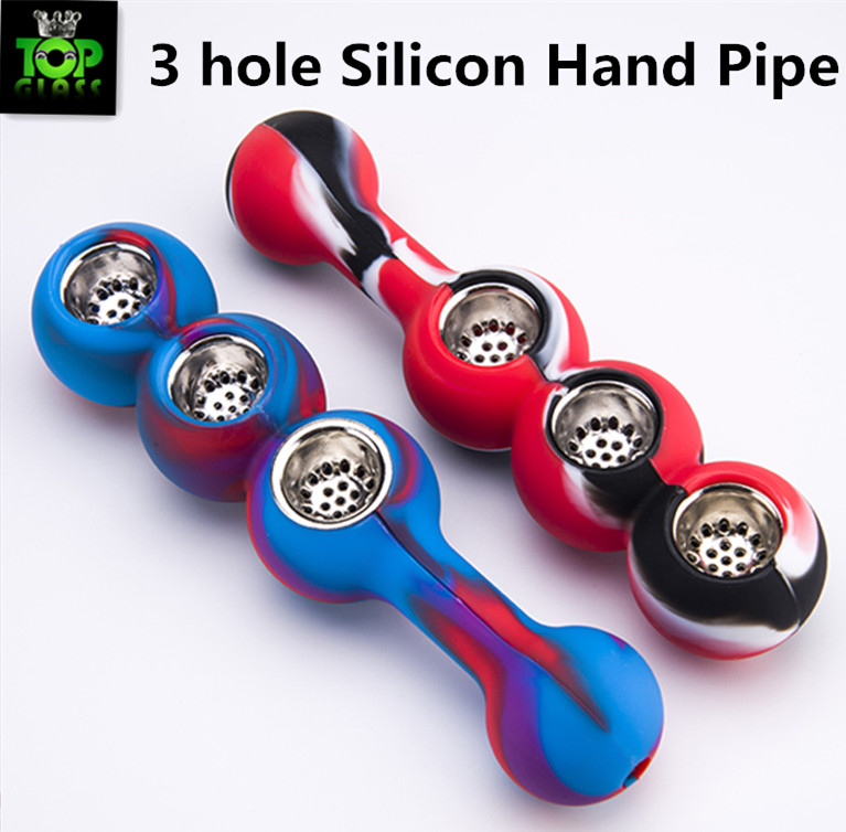 Newest 3 hole Silicone Tobacco Smoking Pipes Water Hookah Bong Portable Hand Pipes With Metal Bowl
Newest 3 hole Silicone Tobacco Smoking Pipes Water Hookah Bong Portable Hand Pipes With Metal Bowl