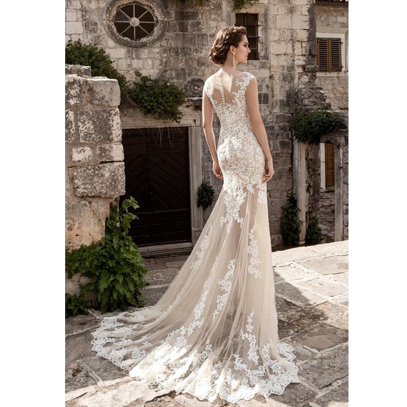 New Sexy Appliques Lace Mermaid Wedding Dresses With Detachable Train Sheer Neck Cap Sleeve Wedding Dress vestidos de novia