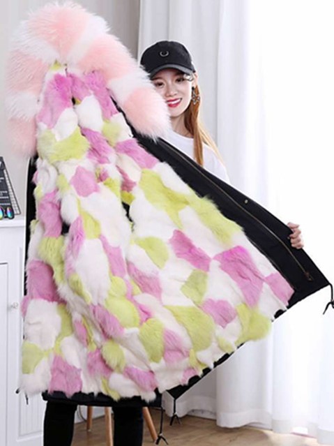 Beauitful pink white raccoon fur trim women snow coats pink white yellow lattice fox fur lining black long parkas, Black coat
Beauitful pink white raccoon fur trim women snow coats pink white yellow lattice fox fur lining black long parkas, Black coat