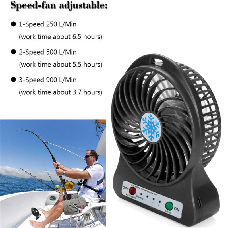Portable Mini USB Fan LED Light Air Cooler Small Desk 18650 Battery Fan for PC Laptop Cooling Fan ventilador usb