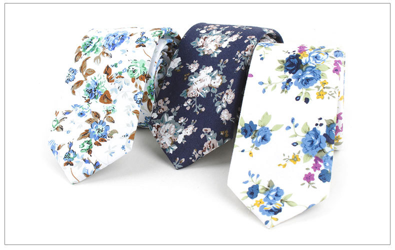 10 Styles Floral Ties For Men Skinny Mens Ties Gravatas Slim Corbatas Vestidos Wedding Cotton Groom Neck Tie Cravat Necktie