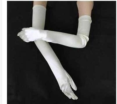 Hot Sale Cheap In Stock Wedding Gloves Simple Satin Bridal Glove Long Gants De Noce Ivoire Wedding Accessories