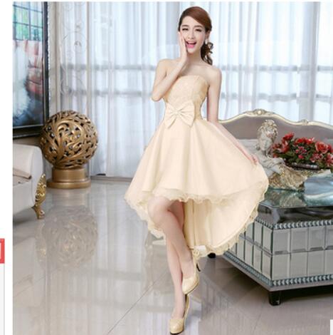 ALIMIDA Short Homecoming Dresses 2018 Red Formal Dresses with Bow Asymmetrical Under $50 Wedding Party Dress Strapless