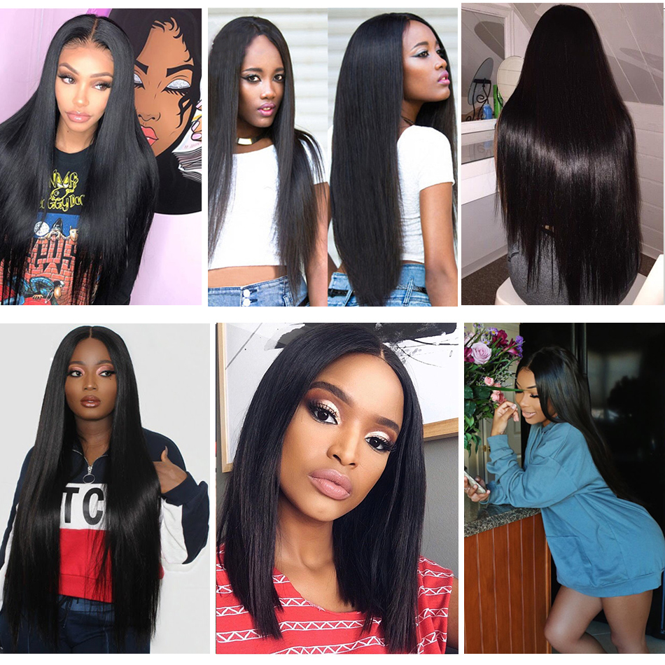 Brazilian U Part Wig Straight 150% Density Human Hair Upart Wigs Can Be Permed