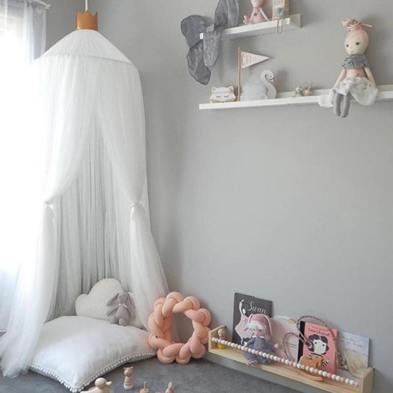 240cm Cute Children's bed tent Baby Bed Curtain Round Crib Tent Hung Dome Mosquito Net Photography Props R7