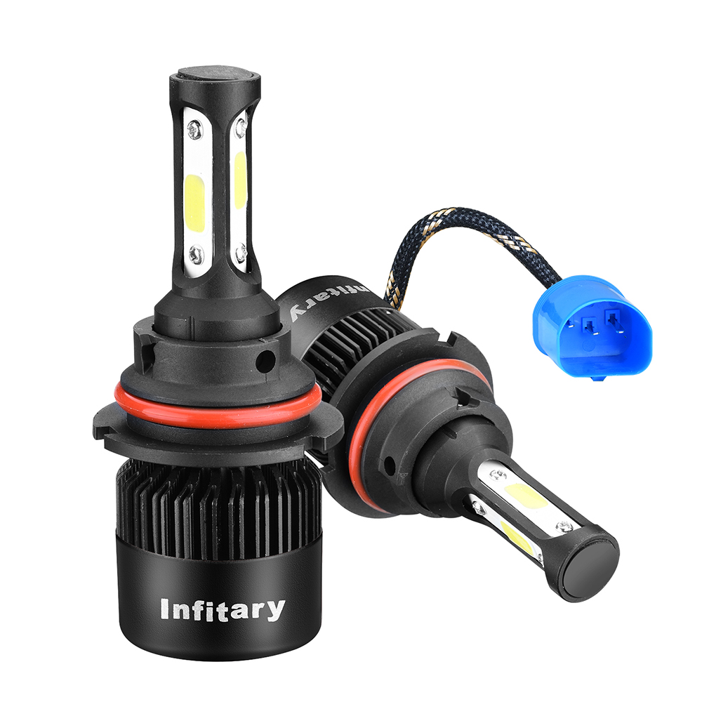 2Pcs Infitary 9004 HB1 LED Car Headllight Hi-Lo beam Light 72W 8000LM 6500K 12V/24V Auto Headlamp Lamps