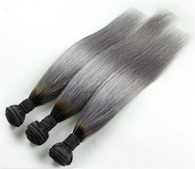 ombre brazilian hair bundles 3pcs lot t1b gray straight wave hair weft 100 virgin human hair weave price