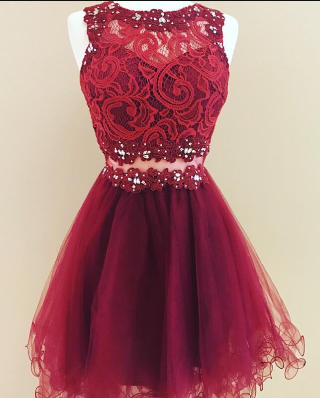 Fashion Dark Red Lace Cheap Homecoming Cocktail Dresses Sheer Neck A line Tulle Hollow Back Beads Sequin Ruched Short Evening prom dress, Black
Fashion Dark Red Lace Cheap Homecoming Cocktail Dresses Sheer Neck A line Tulle Hollow Back Beads Sequin Ruched Short Evening prom dress, Black