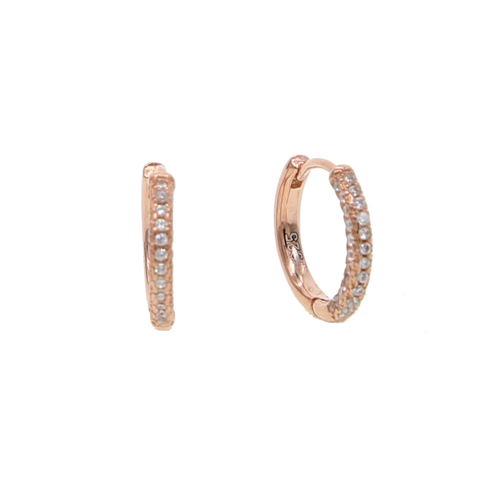 100 925 sterling silver inner diamater 10mm mini cz hoop earring for women girl classic trendy fashion jewelry paved cz hoop