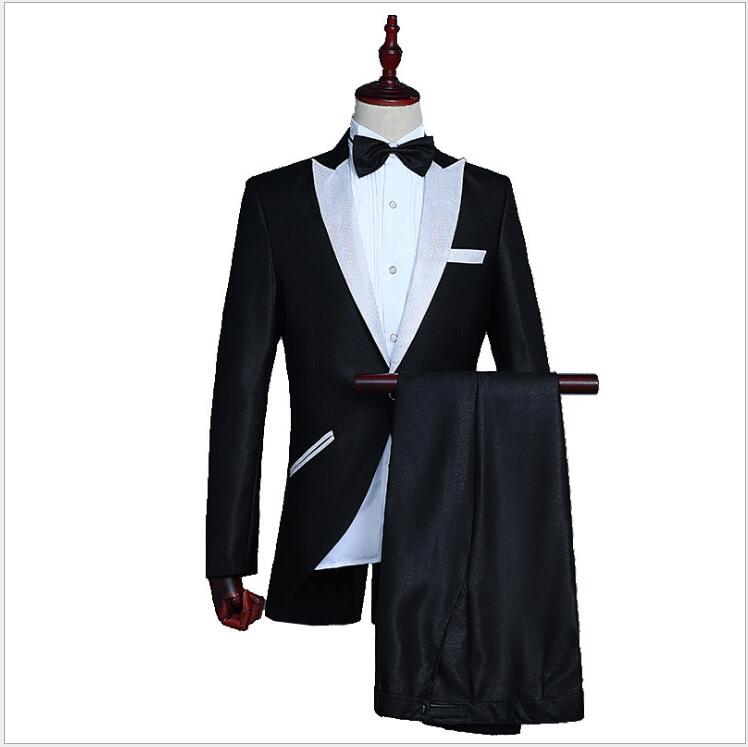 Magician Little Swallowtail Suit Men's Vocal Chorus Conductor Performance Gown Coat Nightclub Bar Hoster Suits Wedding Formal Tuxedos