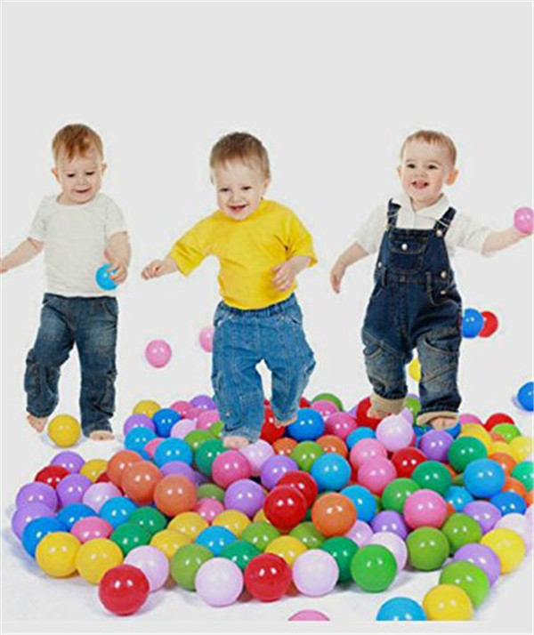 100pcs Colorful Fun Balls Soft Plastic Ball Pit Balls Baby Kids Tent Swim Toys Ball 55CM Colours