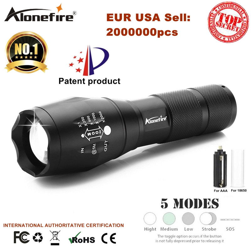 

E17 XM-L T6 5000LM Aluminum Waterproof Zoomable CREE LED Flashlight Torch light for 18650 Rechargeable Battery or AAA