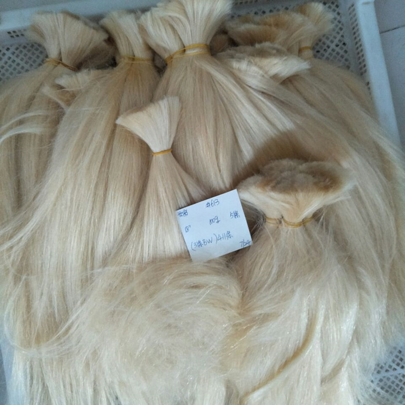 bulk for hair extensions 300 grams real human hair pure blonde 613 color european hair bulk without weft
