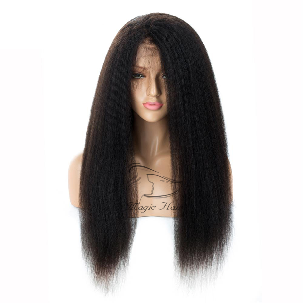 Full Lace Human Hair Wigs 9A Virgin Peruvian Hair kinky Straight Lace Front Wigs For Black Women Baby Hair Freeship