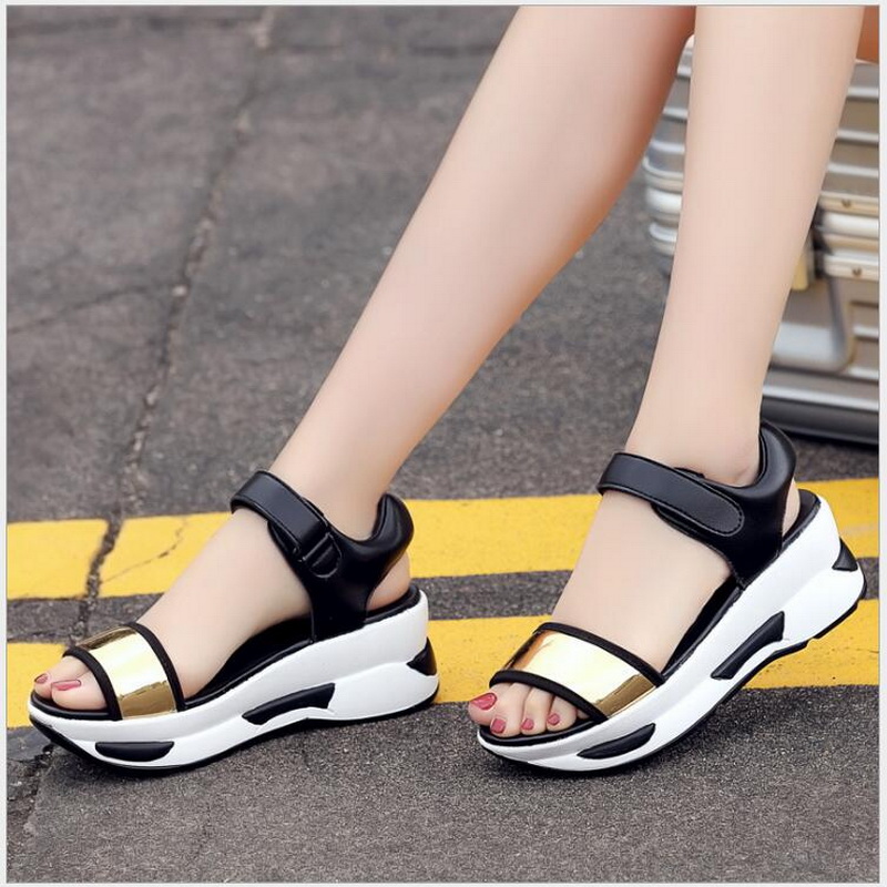 new thick Open Toe Sandal female rocking shoes soft bottom casual shoes fashion gladiator sandals women