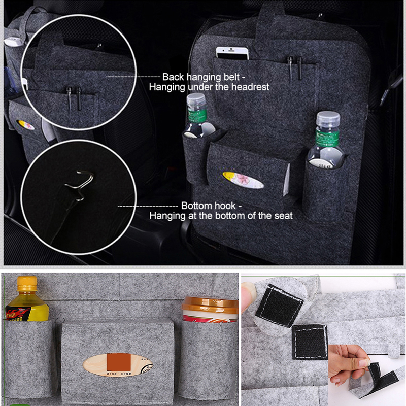 Multi-Compartment Car Interior Organizer - Universal Backseat Accessory for Electronics and Essentials