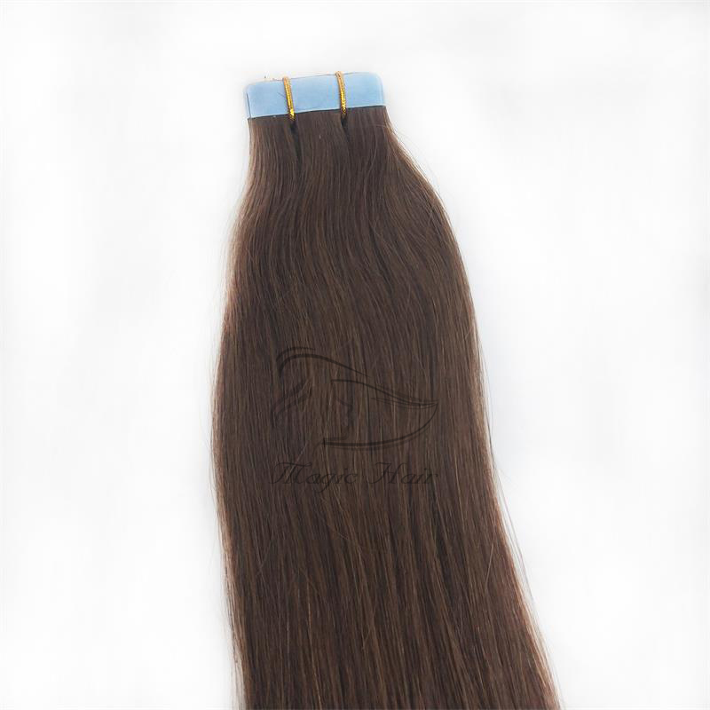 Human Hair Extensions PU Tape Remy Hair Full Head Balayage Color #4 Skin Weft 50g 20PCS Hair Extensions