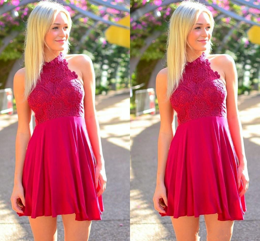 Lace Top Short Homecoming Dresses High Neck Chiffon Backless Prom Party Dress Cheap A-line Graduation Cocktail Gowns, Blue
Lace Top Short Homecoming Dresses High Neck Chiffon Backless Prom Party Dress Cheap A-line Graduation Cocktail Gowns, Blue