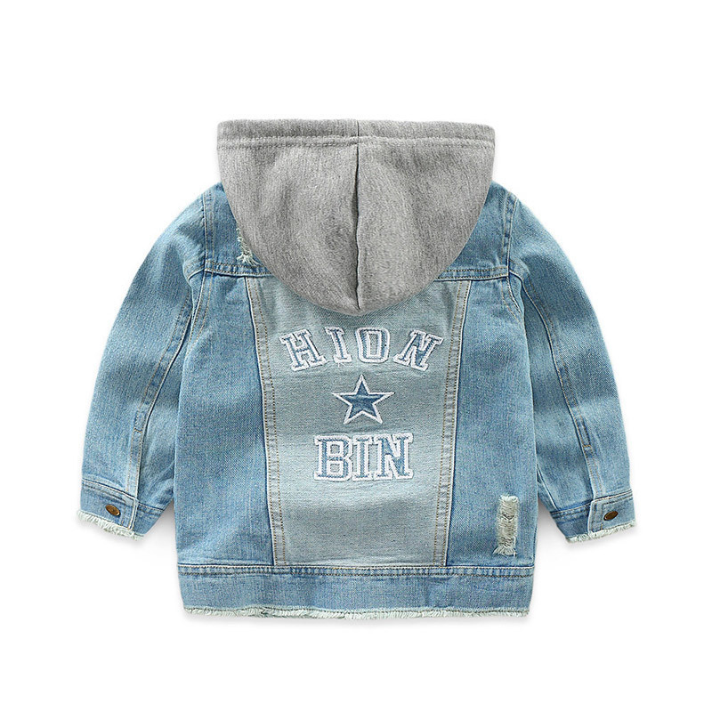 Toddler Kids Denim Jacket Baby Boys Clothes 2018 Autumn Children Long Sleeve Hooded Coat Jaqueta Jeans Infantil Manteau Garcon