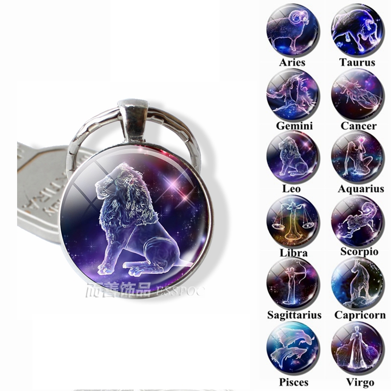 12 Zodiac Signs Keyrings Constellation Cute Cabochon Keychain Jewelry Scorpio Sagittarius Capricorn Virgo Pendant Birthday Gift
12 Zodiac Signs Keyrings Constellation Cute Cabochon Keychain Jewelry Scorpio Sagittarius Capricorn Virgo Pendant Birthday Gift