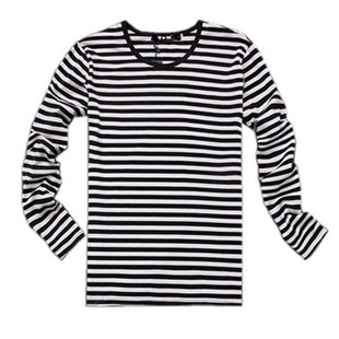 Navy style long-sleeve shirt men T-shirt o-neck stripe t shirt men navy vintage basic 95% cotton