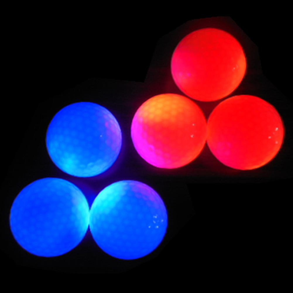 GOLDBALL Night Golf Balls Hitting Ultra Bright Glow Golf Ball LED Ball Two Layer Golf Practice Balls