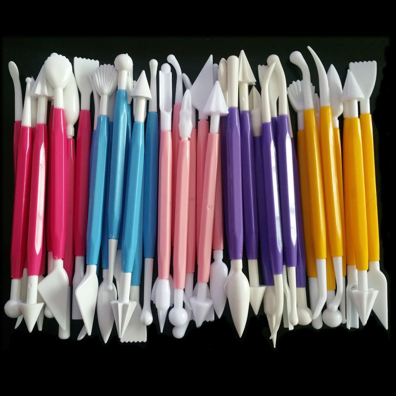 8Pcs/Set Flower Sugarcraft Modelling Tools Plastic Fondant Cake Decorating For Kitchen Accessories Random Color CT1072