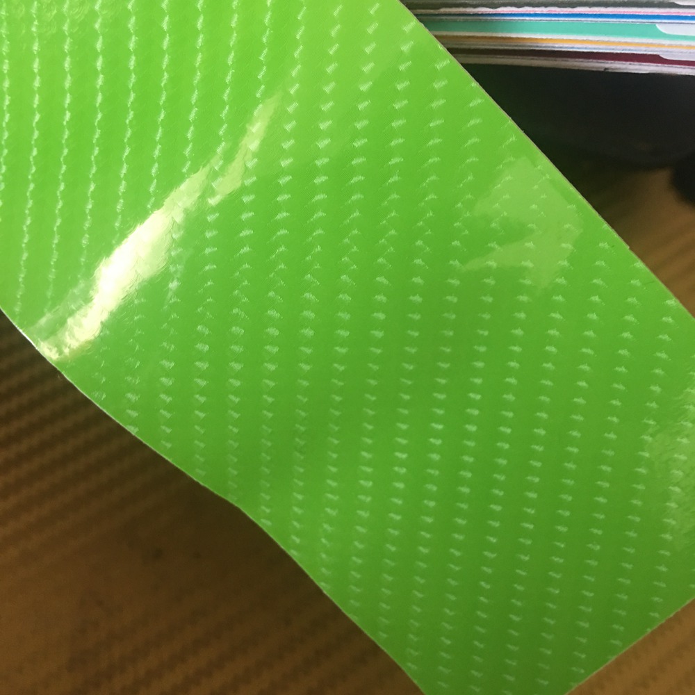 Apple green 6D Gloss Carbon Fiber Vinyl For Car Wrap covering foil Like Real Carbon Fibre Film With Air bubble Free 1.52*20M/Roll 5x66ft