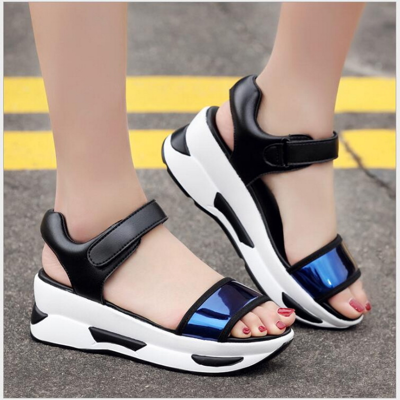 new thick Open Toe Sandal female rocking shoes soft bottom casual shoes fashion gladiator sandals women