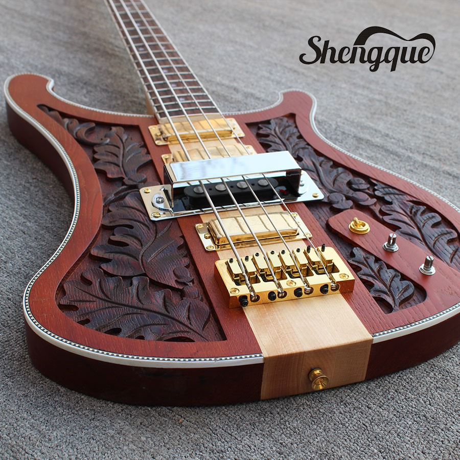 Handwork Engraved Top RIC 4001 4003 Lemmy Kilmister Brown Walnut Wing 4 Strings Electric Bass Guitar Neck Thru Body, Checkerboard Binding
Handwork Engraved Top RIC 4001 4003 Lemmy Kilmister Brown Walnut Wing 4 Strings Electric Bass Guitar Neck Thru Body, Checkerboard Binding