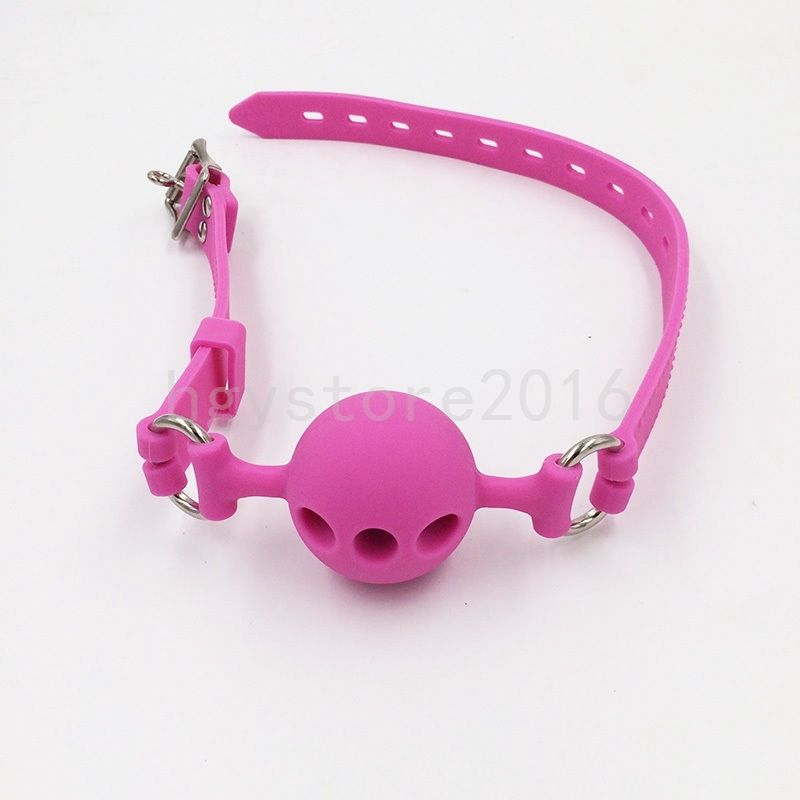 Bondage Silicone Breathable Wiffle Mouth open Gag With Adjustable Lockable Belt party #G94